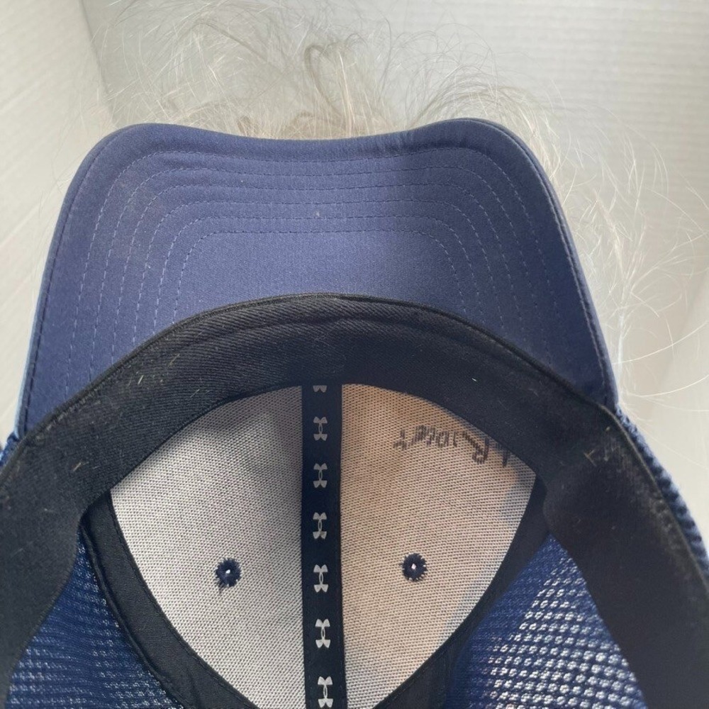 Under Armour Hat Cap Fitted Youth Small Medium Blue Streetwear Retro Rare - Picture 4 of 6